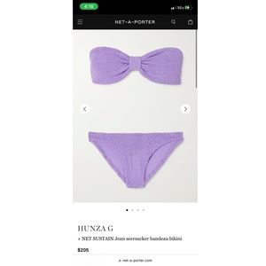 Hunza G Lilac bandeau bikini